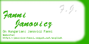 fanni janovicz business card